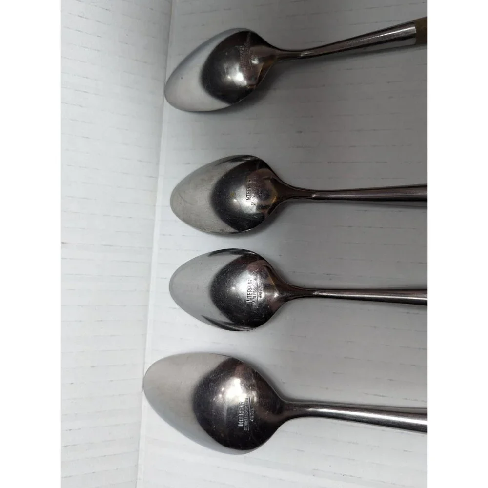 Interpur INR2 Spoons set of 1Tablespoon 3 teaspoons brown handle Japan‎ SS